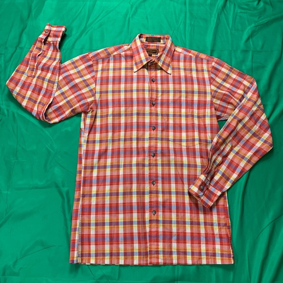 YSl Men’s Vintage Longsleeve Plaid Buttondown Top - Picture 4 of 9